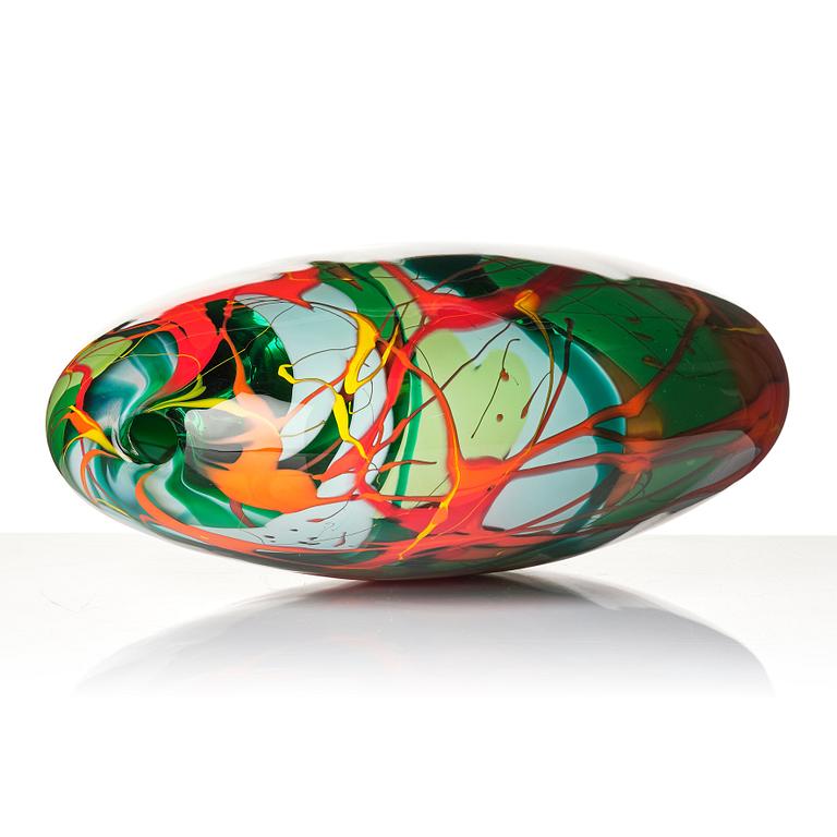 Peter Hermansson, "Pollock", a glass vase, Örsjö, Sweden 2012.