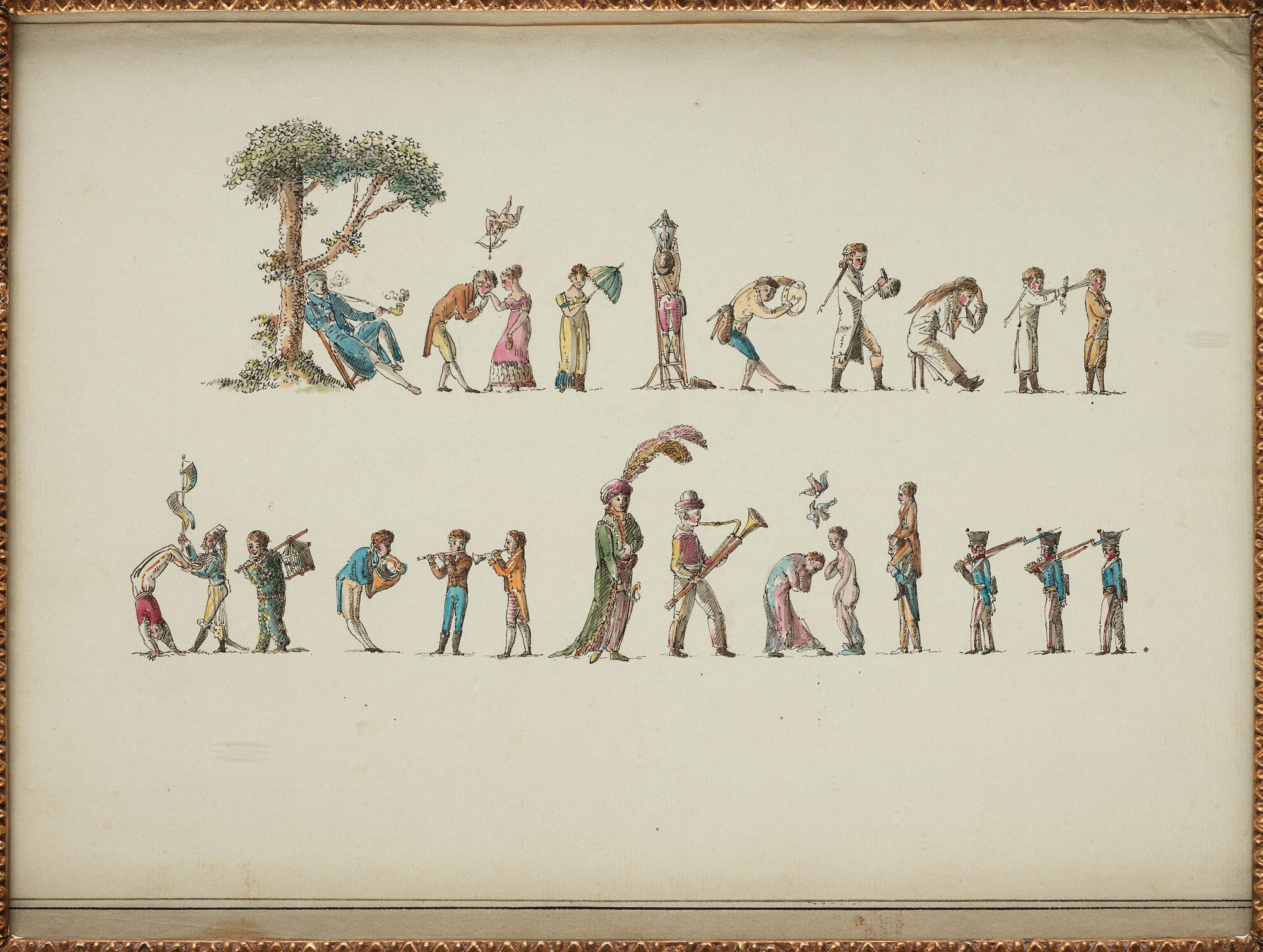 Swedish artist around 1800. "Kärleken är en skälm".