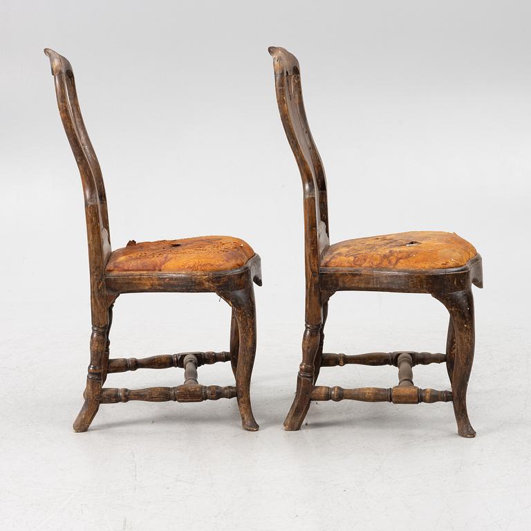 A pair of late 18th century Rococo chairs.