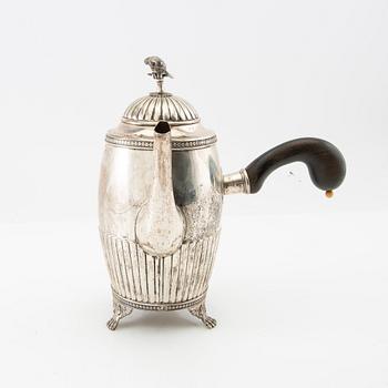 Chocolate pot silver Empire style, CG Hallberg Stockholm 1904.