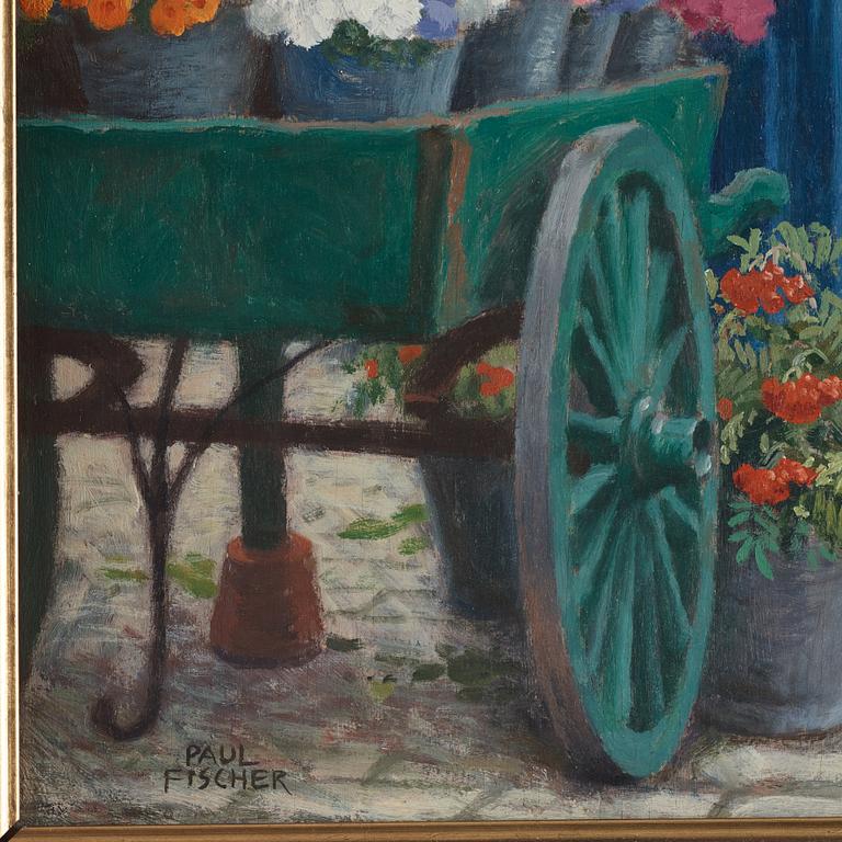 Paul Fischer, Blomstermarknad på Højbro Plads, Köpenhamn.