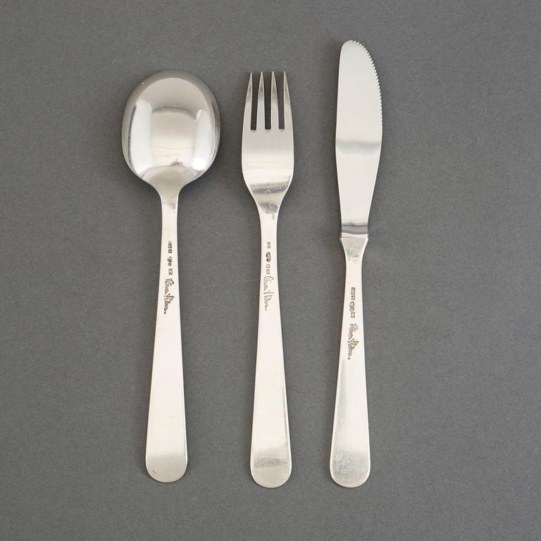 WIWEN NILSSON, dessertbestick, 18 delar, silver, lund, 1958-1969, 786 gram.