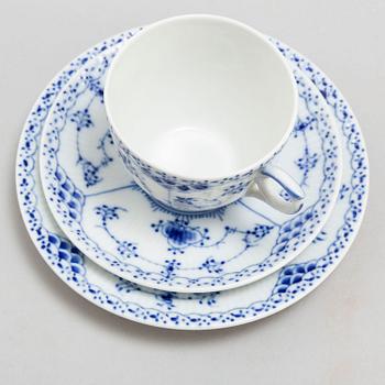 A 43 piece porcelain service, 'Musselmalet' Royal Copenhagen, Denmark, second half of the 20th century.