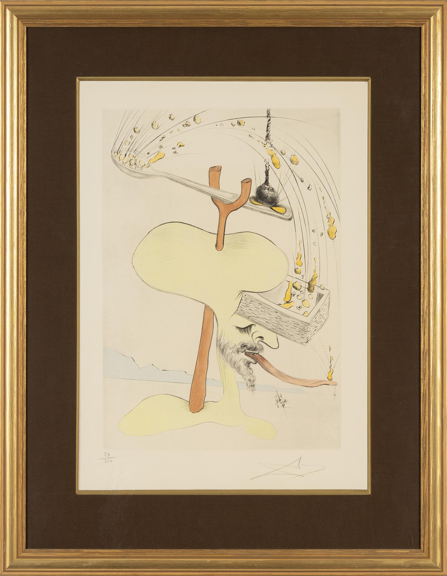 Salvador Dalí, drypoint coloured with stencil, 1975. signed 29/300.