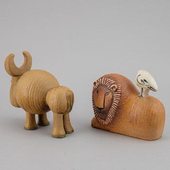 Lisa Larson, Two stoneware figurines, Gustavsberg.