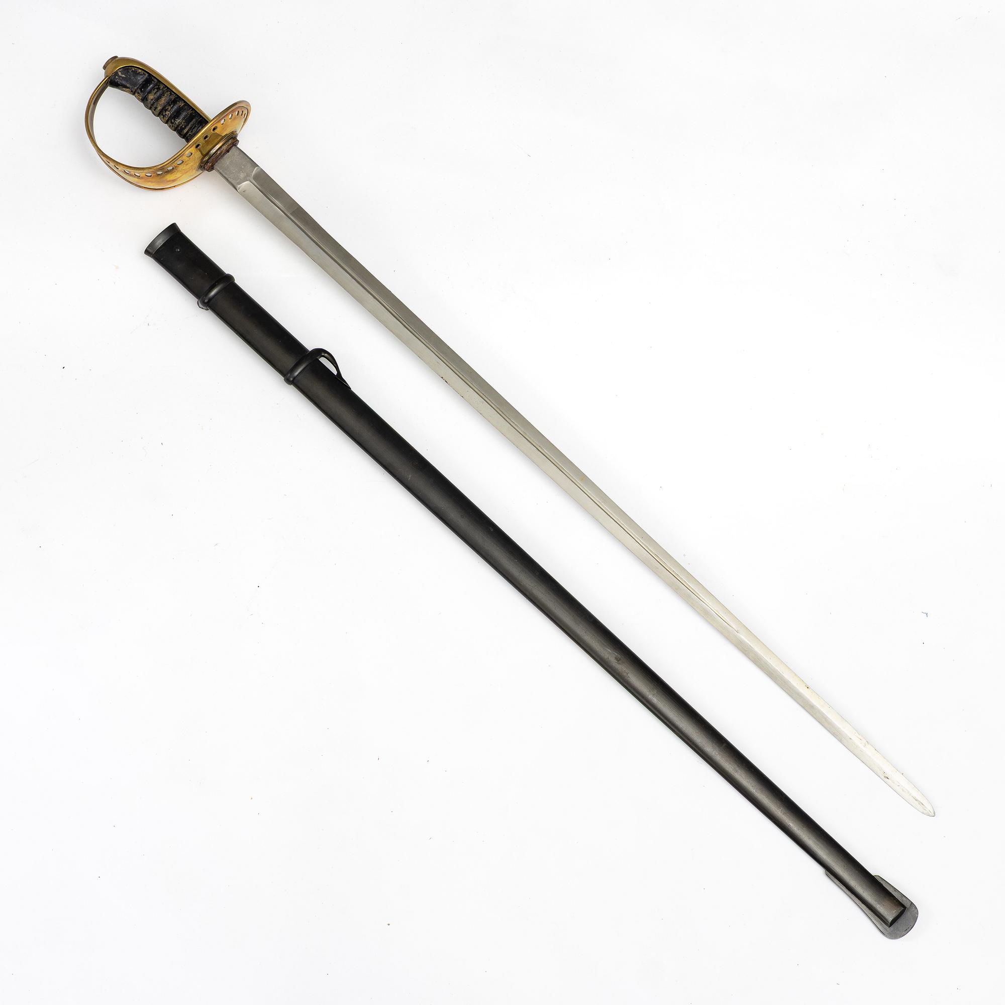A Swedish cavalry sabre 1893 pattern, with scabbard.