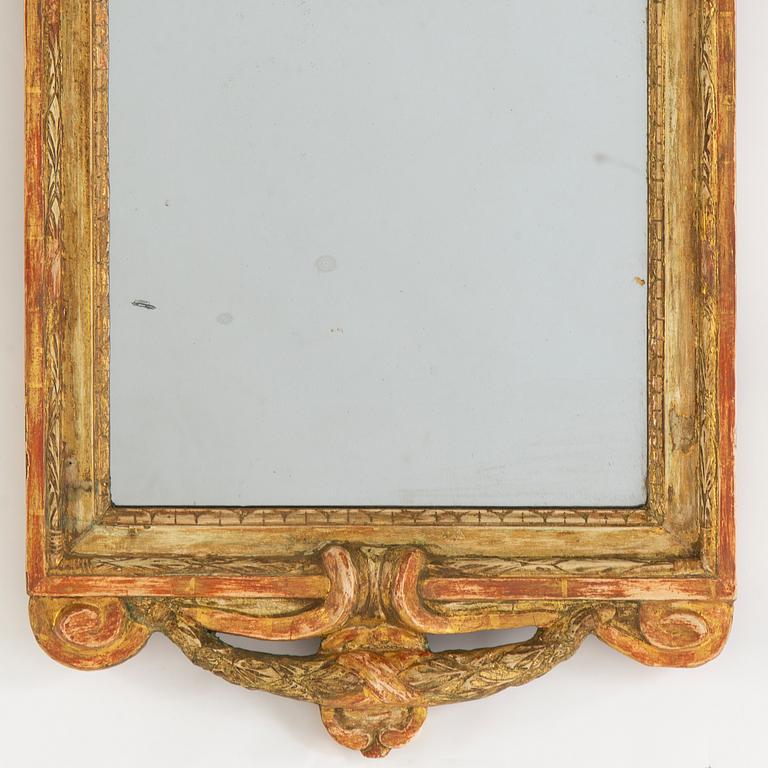 A Gustavian mirror by Carl Gustaf Fyrwald, active in Stockholm 1750-1825.