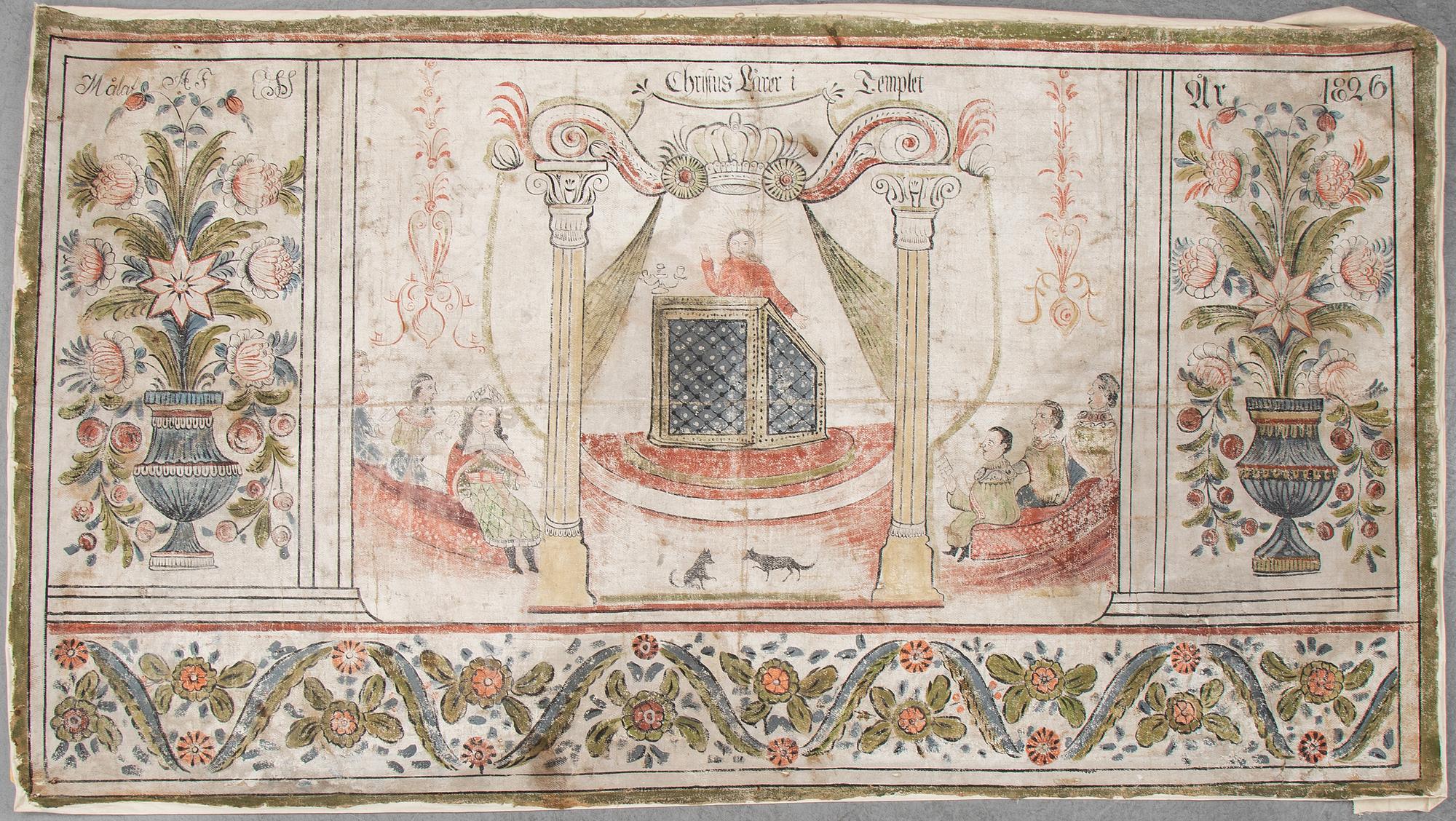 A swedish folk art painting, dated 1826.