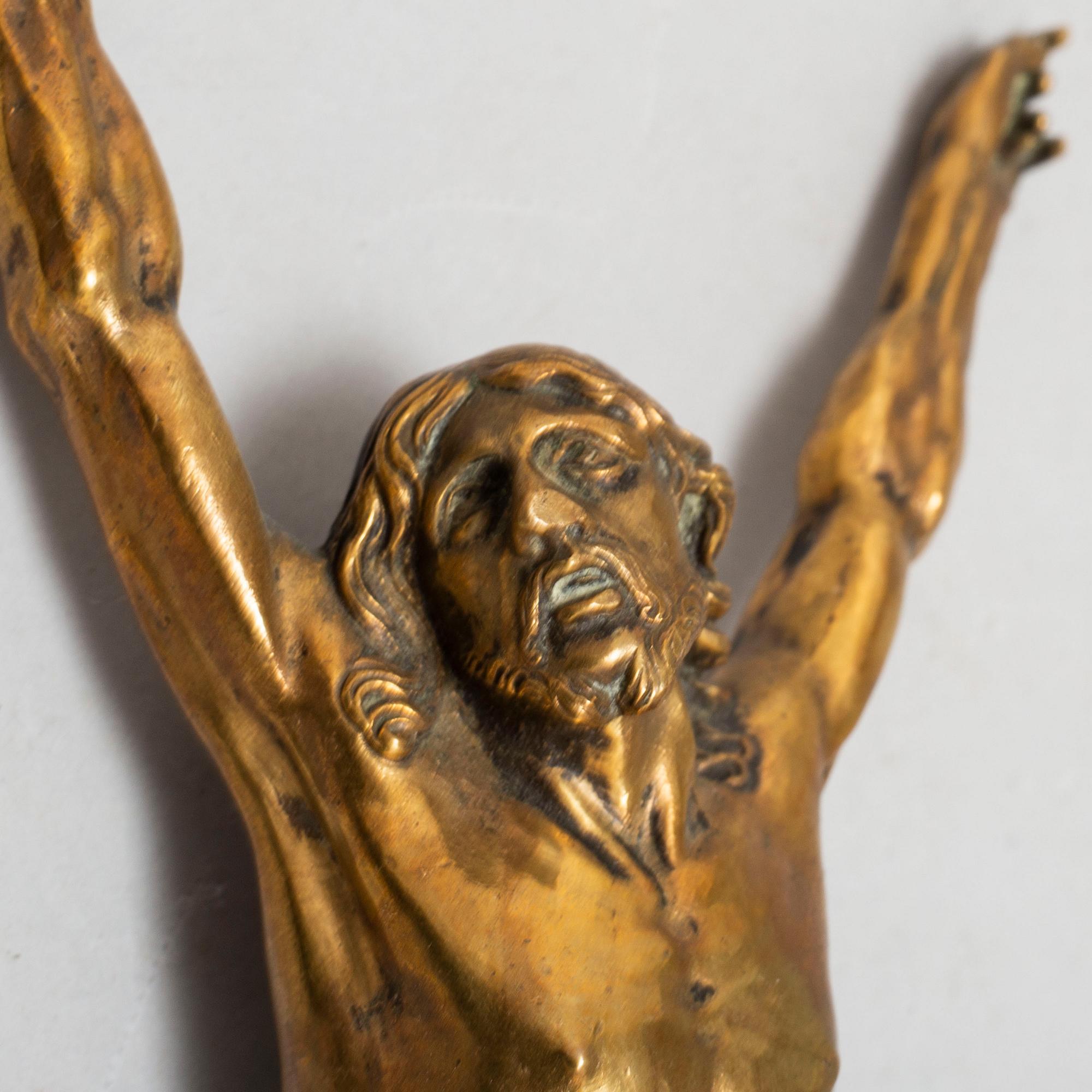 An 18th century bronze figure of Christ.