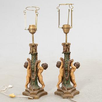 Table lamps, a pair, Baroque style, 20th century.
