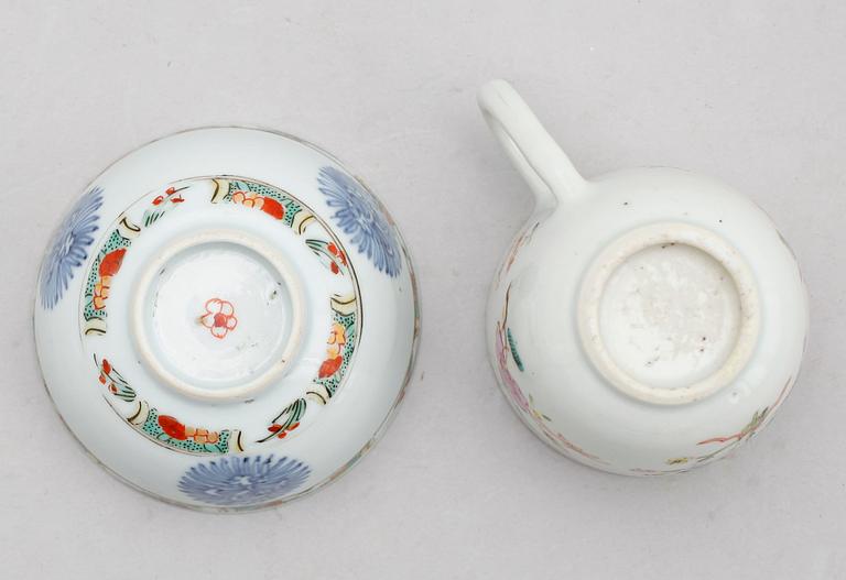 TEKOPP OCH TESKÅL, porslin, Kina, 1700-/1800-tal.