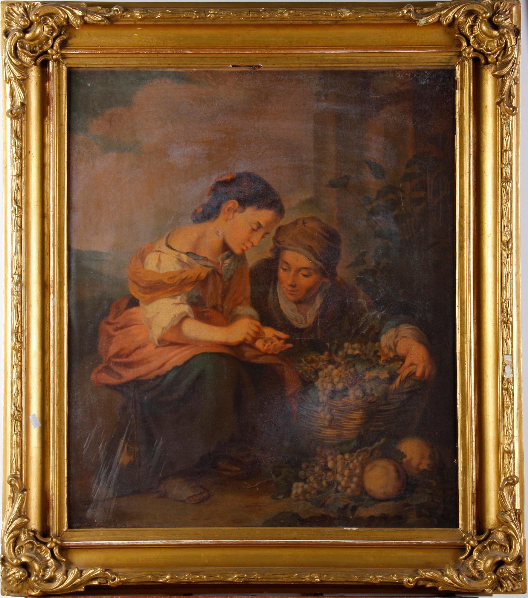 OKÄND KONSTNÄR, oljetryck, ett par. 1800/1900-tal.