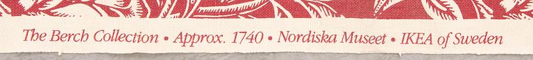 Fabric "Fredrika" from Ikea, "The Berch collection 1740" in collaboration with the Nordic Museum.
