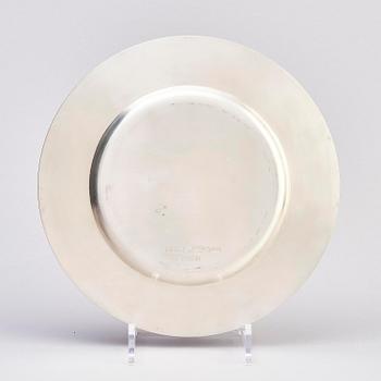 Atelier Borgila, a set of 12 sterling silver plates, Stockholm 1962.