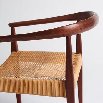 Nanna Ditzel, a pair of teak and rattan model 113 chairs, Poul Kold Savverk, Denmark, post 1955.