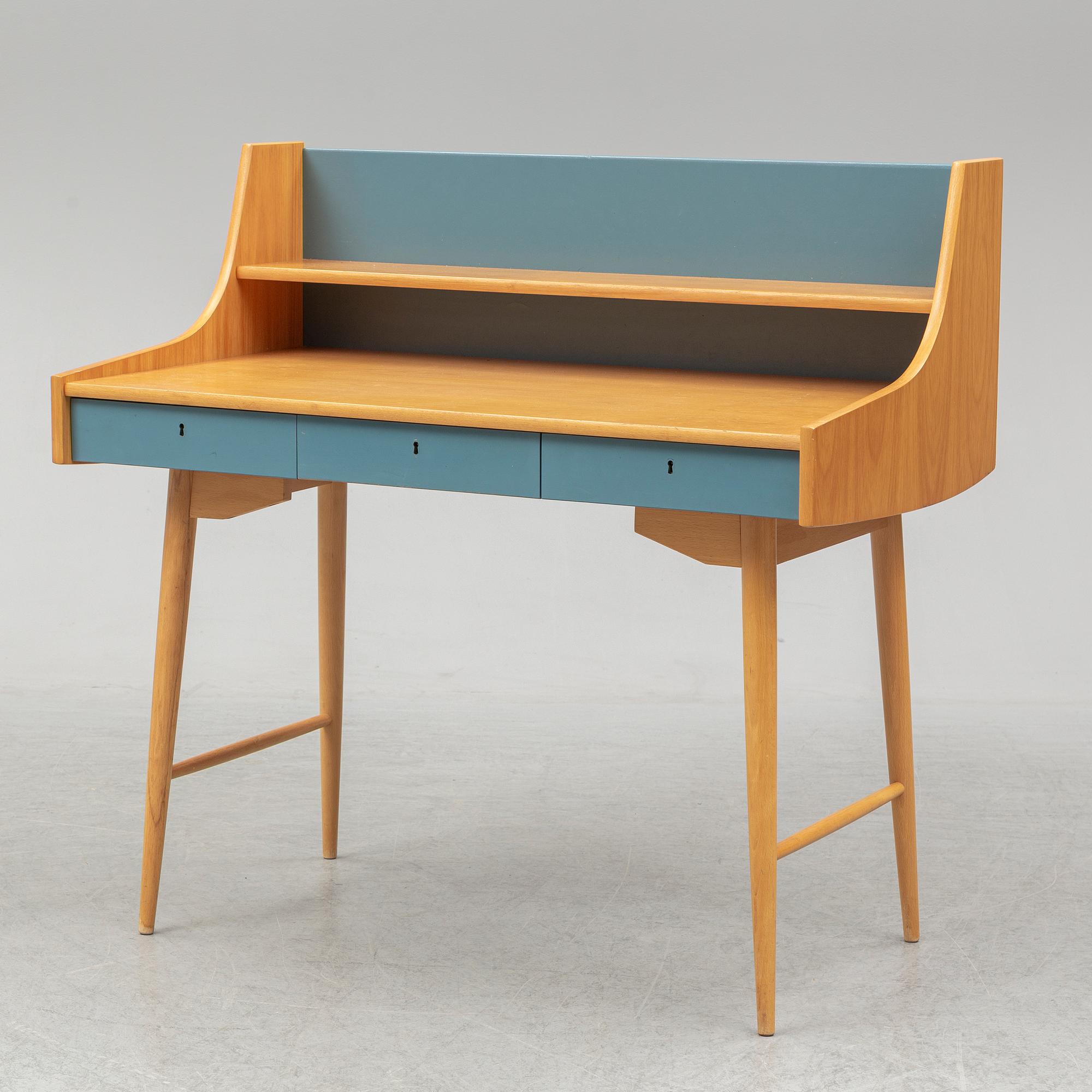 A "Ola-pulten" writing desk, designed by John Texmon for Blindheim Møbelfabrikk, in production from approx 1957.