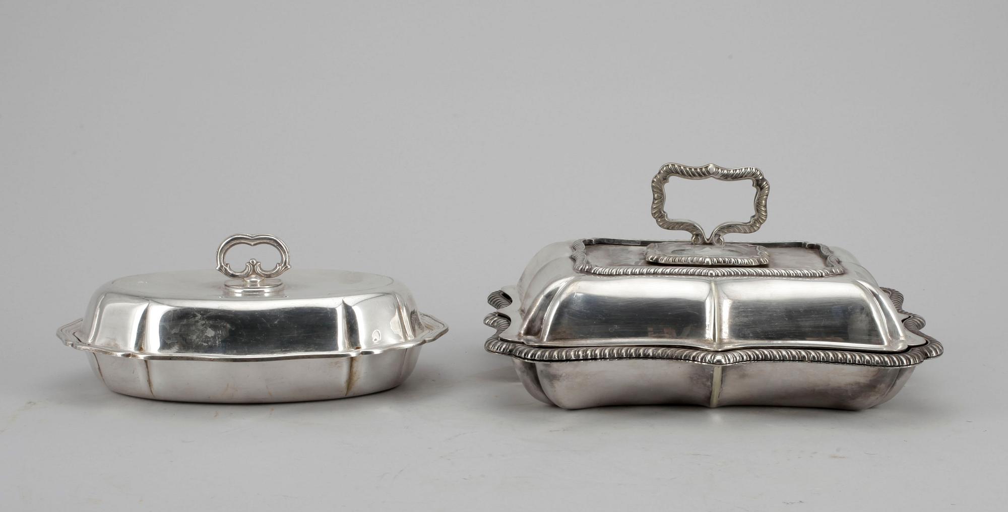 DUBBELKAROTTER, 2 st, nysilver, bla Jays Oxford Street, 1900-talets första hälft.