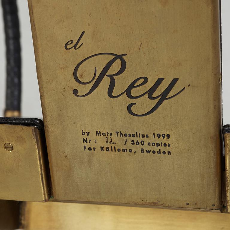 A Mats Theselius brass and black leather 'El Rey' easy chair, Källemo, Sweden 1999.
