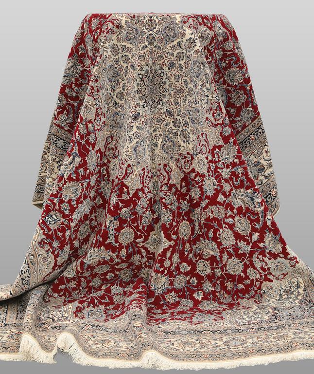 Rug, Nain, part silk, 372 x 260 cm.