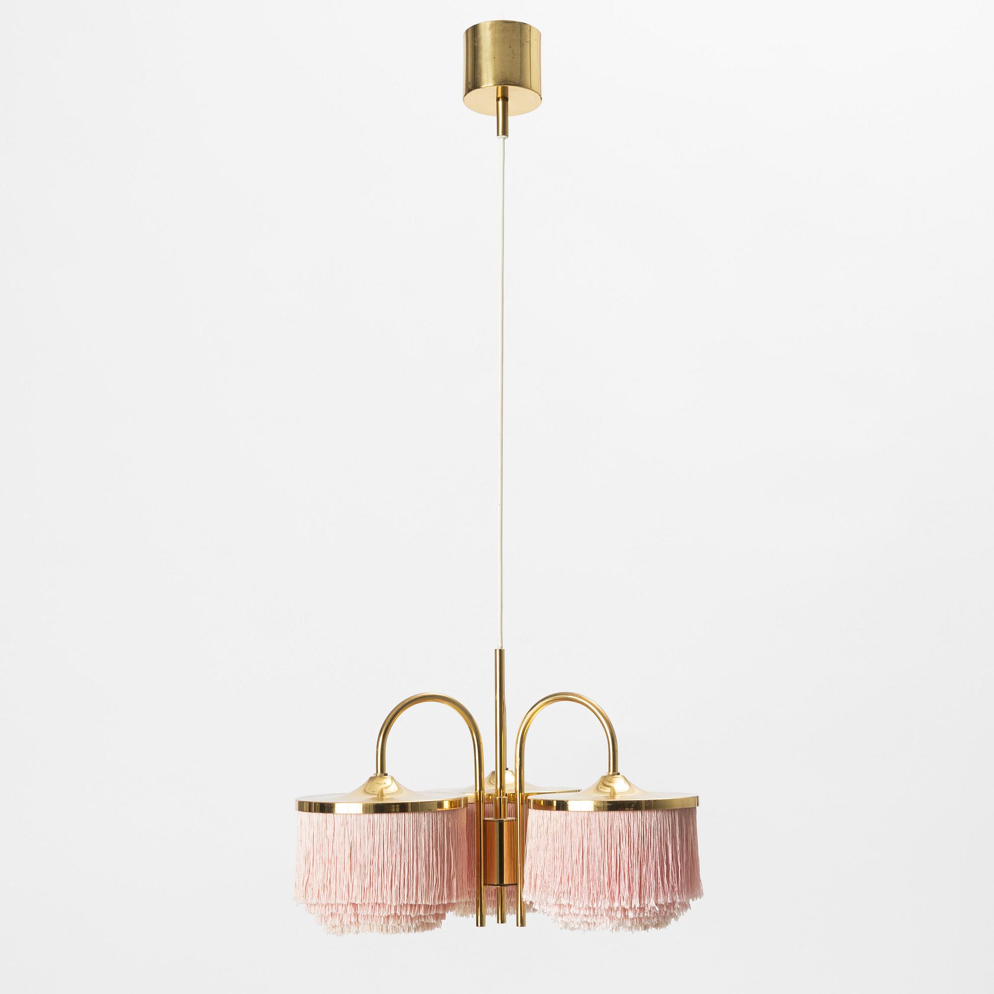 Hans-Agne Jakobsson, a brass ceiling lamp, Hans-Agne Jakobsson AB, Markaryd, Sweden, 1960's/70's.