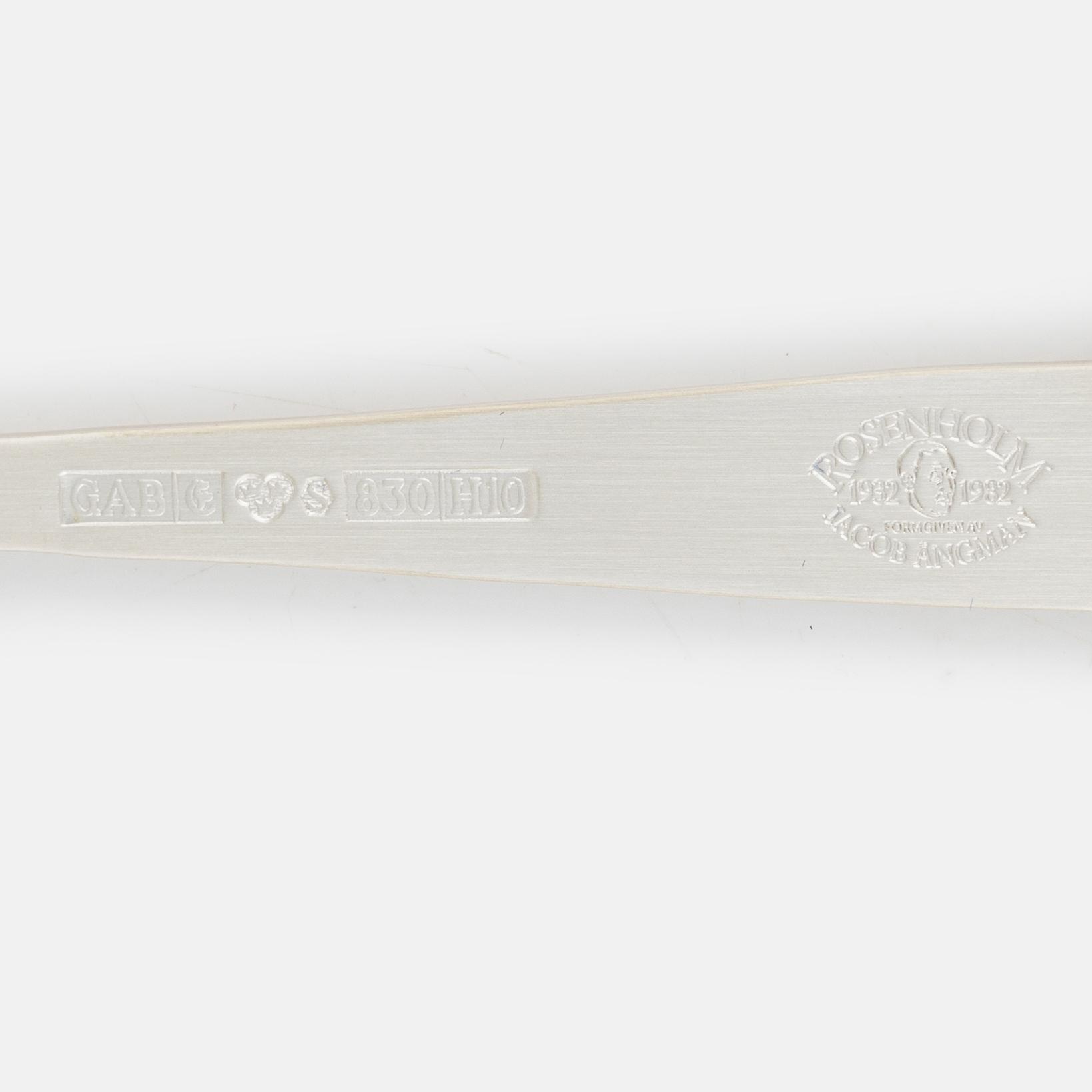 Jacob Ängman, a set of twelve 'Rosenholm' silver coffee spoons, jubilee edition, GAB, 1982.