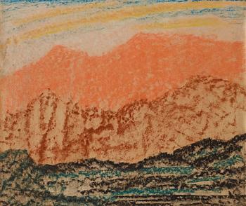 424. Carl Fredrik Hill, Mountain landscape.