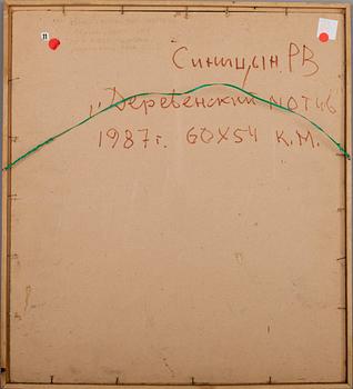 RENALD V. SINITSIN, oil on board, a tergo signed and dated 1987.