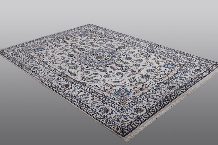 A carpet, Nain, parrt silk, ca 287 x 200 cm.