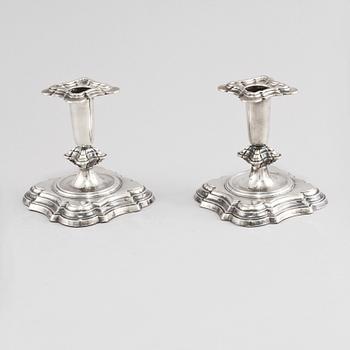 LJUSSTAKAR, ett par, silver, utländska stämplar, 1900-tal.