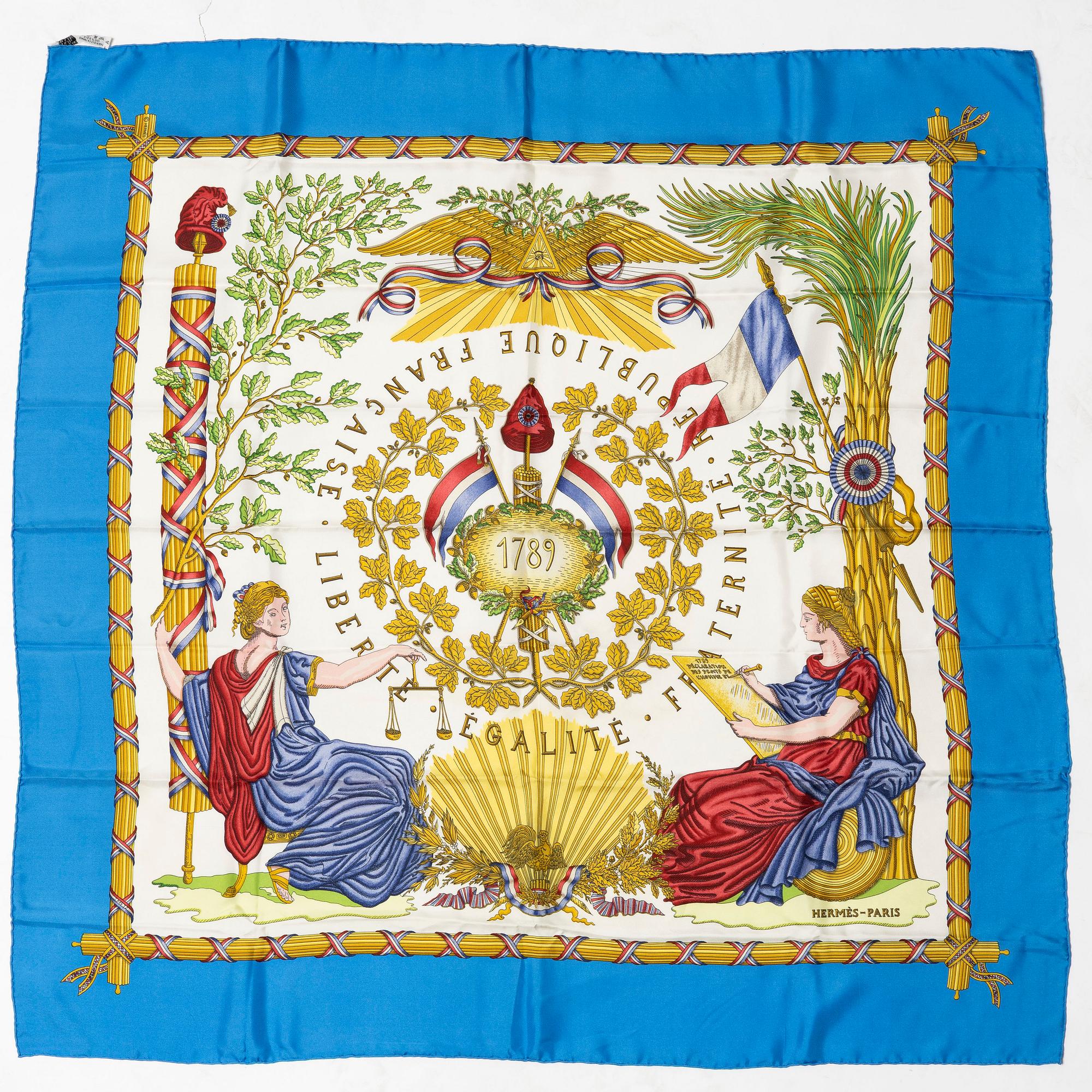 Hermès, scarf, "1789 Liberty Equality Brotherhood".