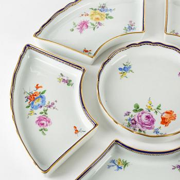 A Meissener porcelain six-piece sweetmeat set, first part of the 20th Century.