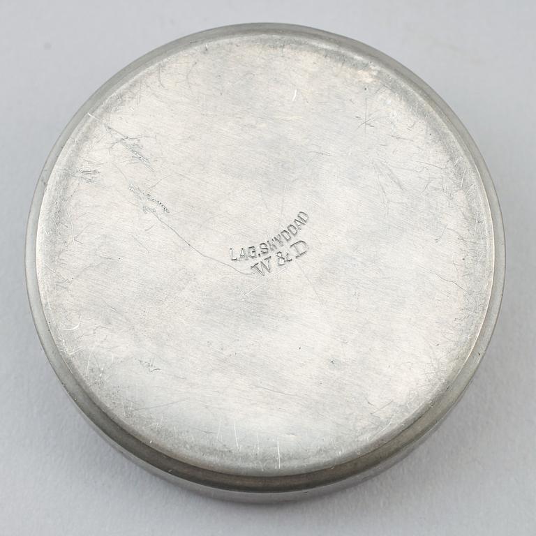 SKJORTKNAPPSASK, tenn, "Originell", Widerholm & Dahlberg, Eskilstuna, 1930/40-tal.