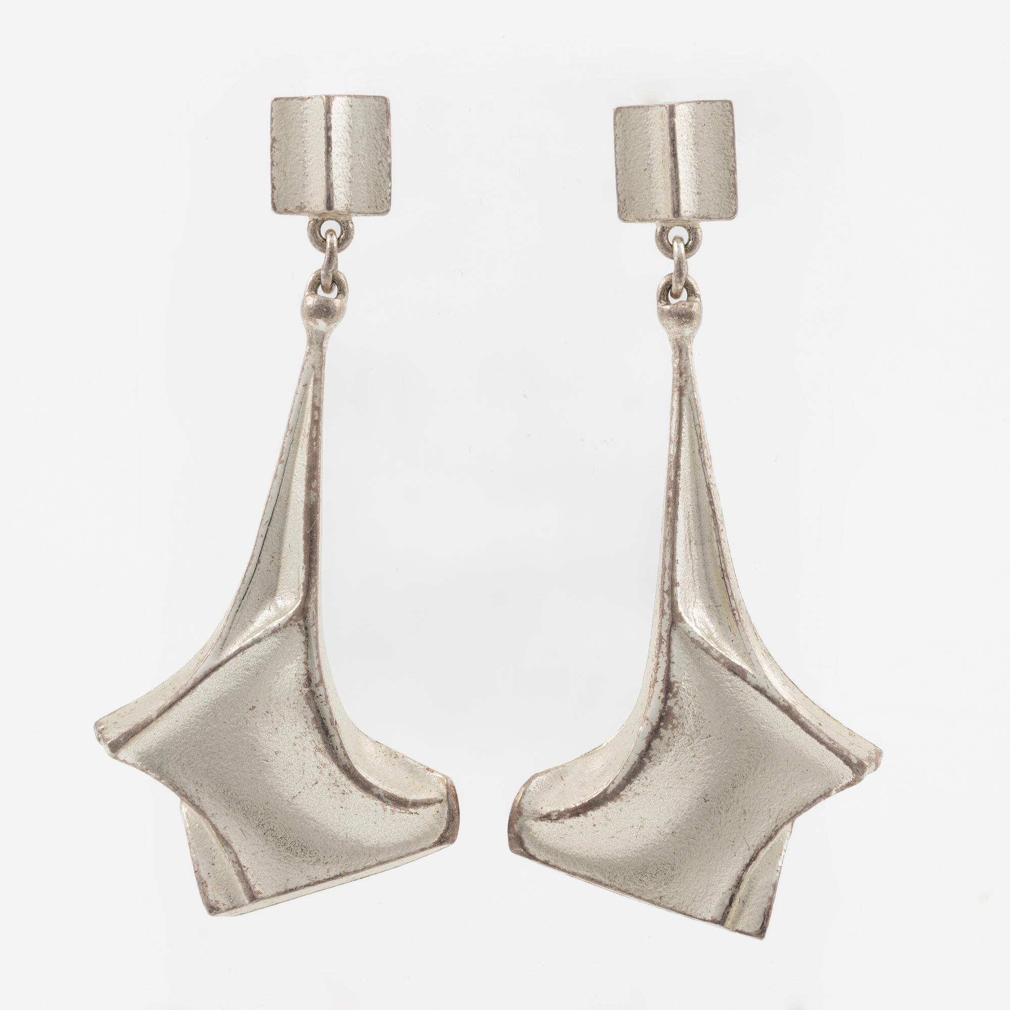 Lapponia a pair of earrings sterling silver, Finland 1997.