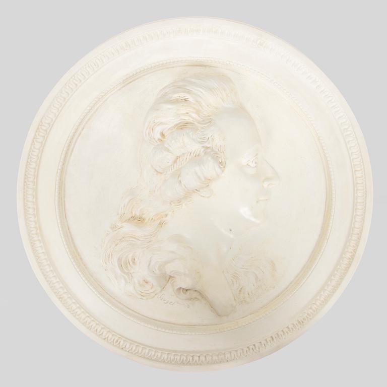 Johan Tobias Sergel, after, portrait medallion, late 20th century.