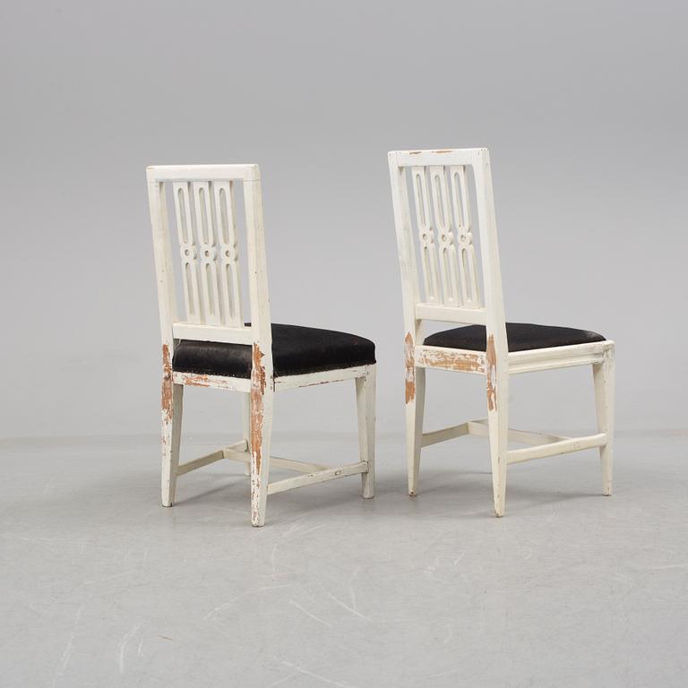 A pir of Gustavian chairs signed CIWS (Carl Johan Wadström, Stockholm 1788 - 1816 ).