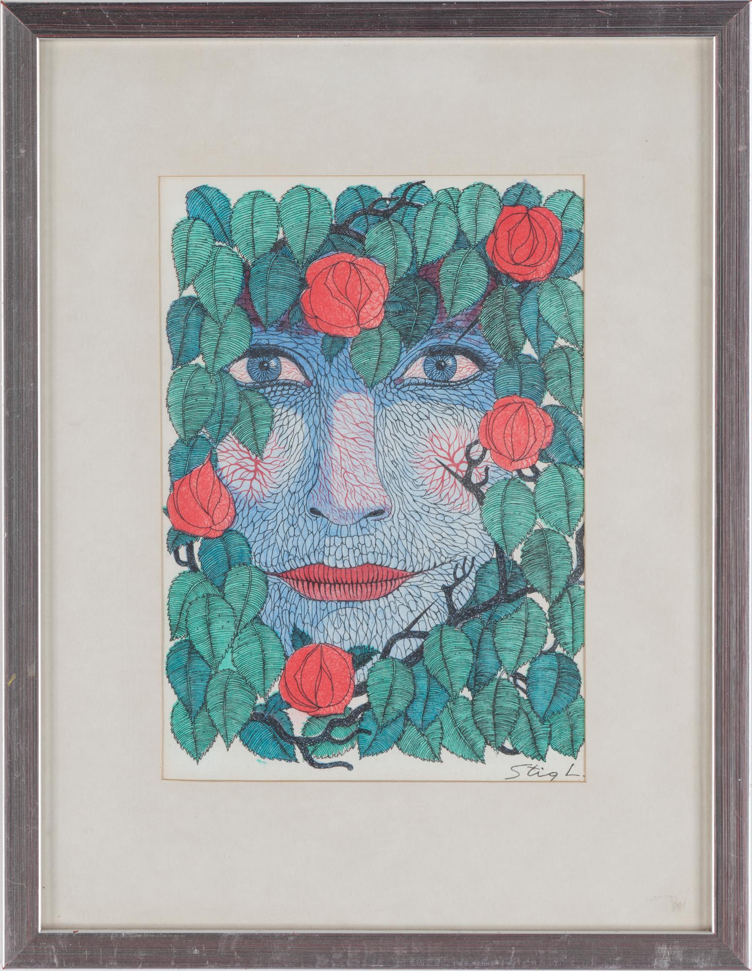 STIG LINDBERG, color litograph. Signed in the print.