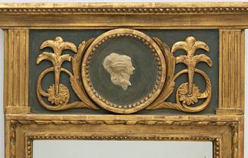 Mirror, late Gustavian, late 18th century.