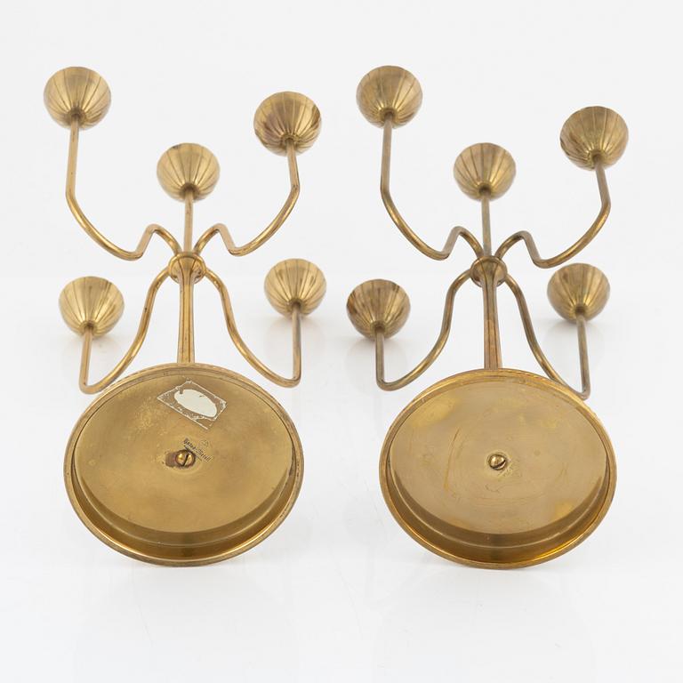 Gunnar Ander, a pair of candelabras, Ystad-Metall, Sweden, mid-20th century.