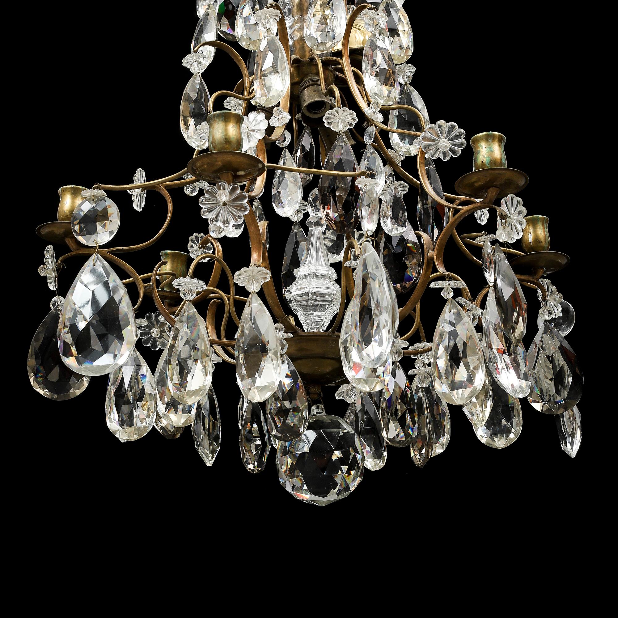 A Rococo style chandalier, 20th Century.