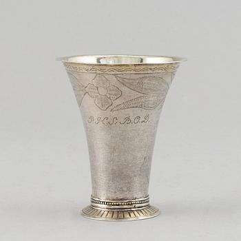 A swedish silver beaker. Mark of EA Körsner, Falun 1797.