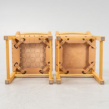 David Ericsson, four birch charis with leather seating.