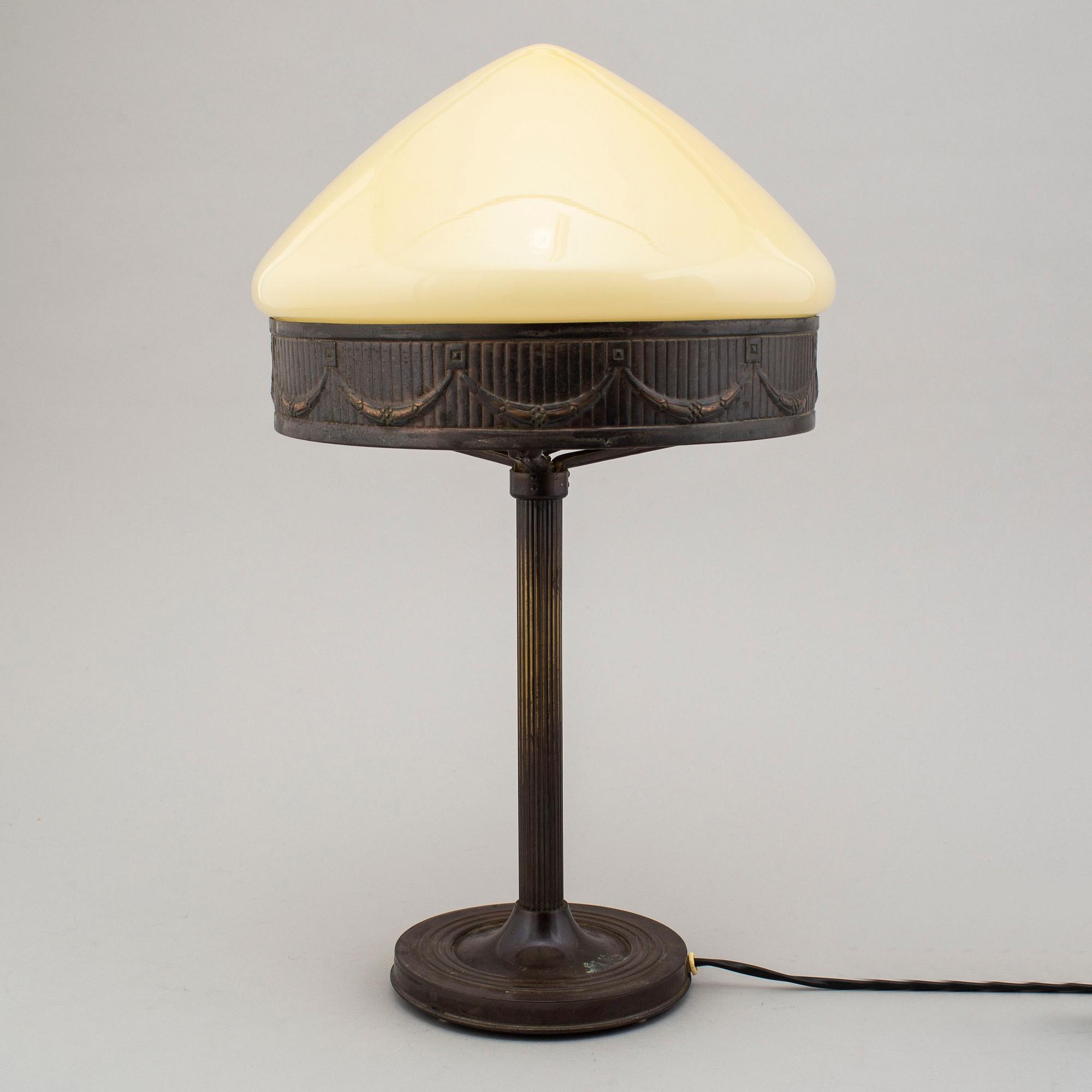BORDSLAMPA, koppar, 1900-talets mitt.