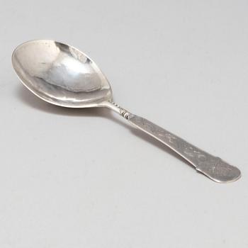 A vodka silver spoon. Norway 17th century.