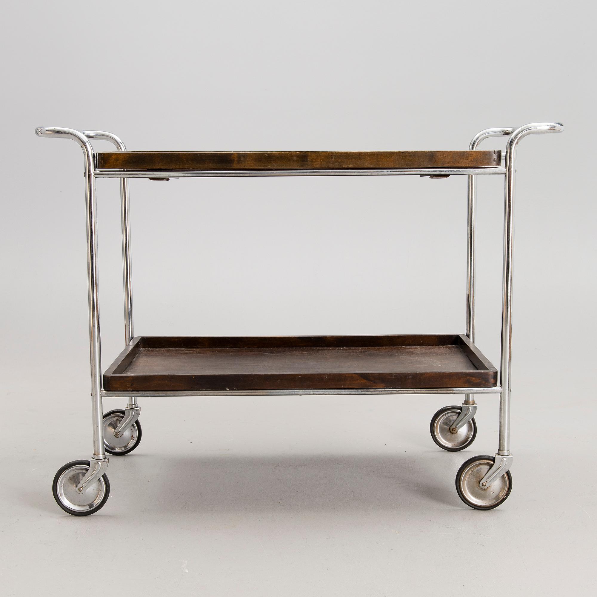 A 1930s  tea trolley Helsingin Uusi Rautasänkytehdas J. Merivaara, Finland.