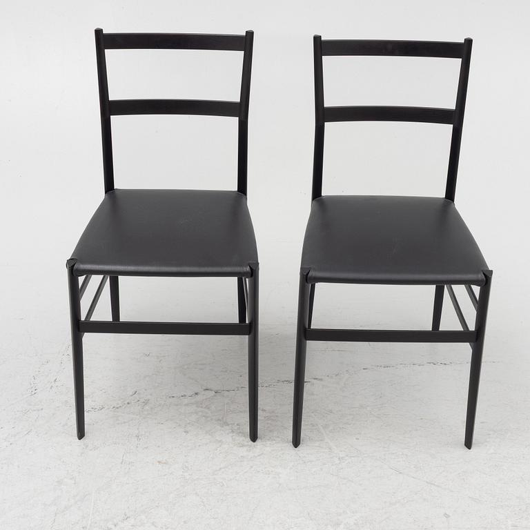 Gio Ponti, a set of two "Superleggera" chairs, Cassina, 21st century.