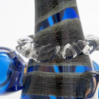 Björn Weckström, glasskulptur/ vas, signerad Björn Weckström Nuutajärvi Notsjö. 1970-tal.