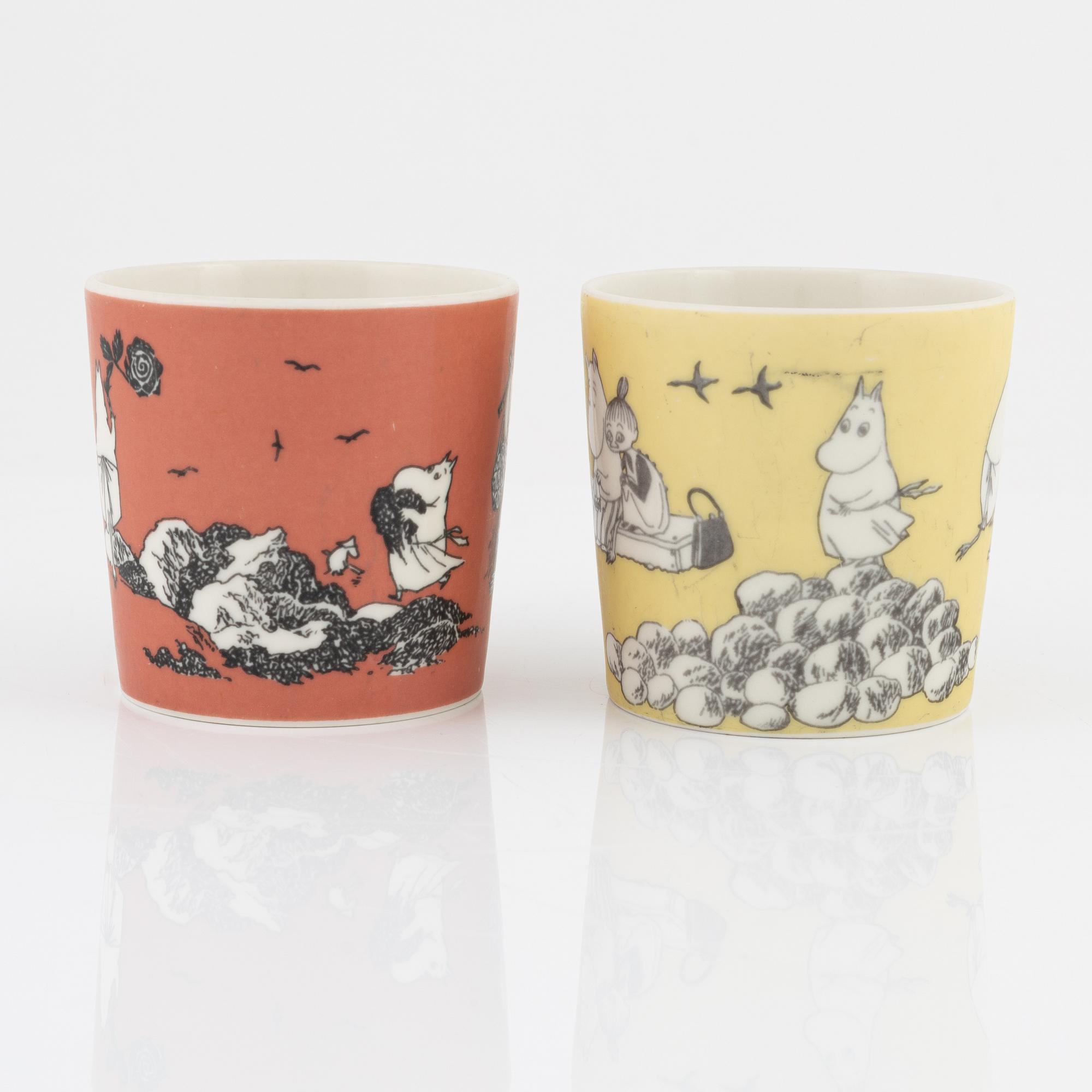 Two porcelain Moomin mugs, Arabia, Finland, 1990-99.