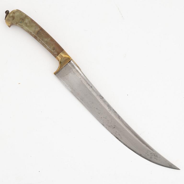 An Indo-Persian dagger with agate handle.