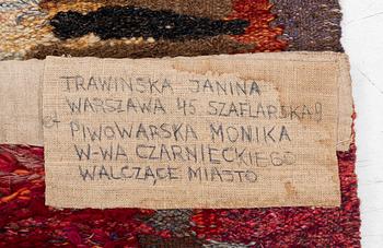 A Polish tapestry, c. 225 x 145 cm signed Janina Trawinska.