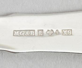 BESTICK, 72 delar, silver, "Uppsala", MGAB, 1970-tal. Vikt med stålblad ca 3100 gram.